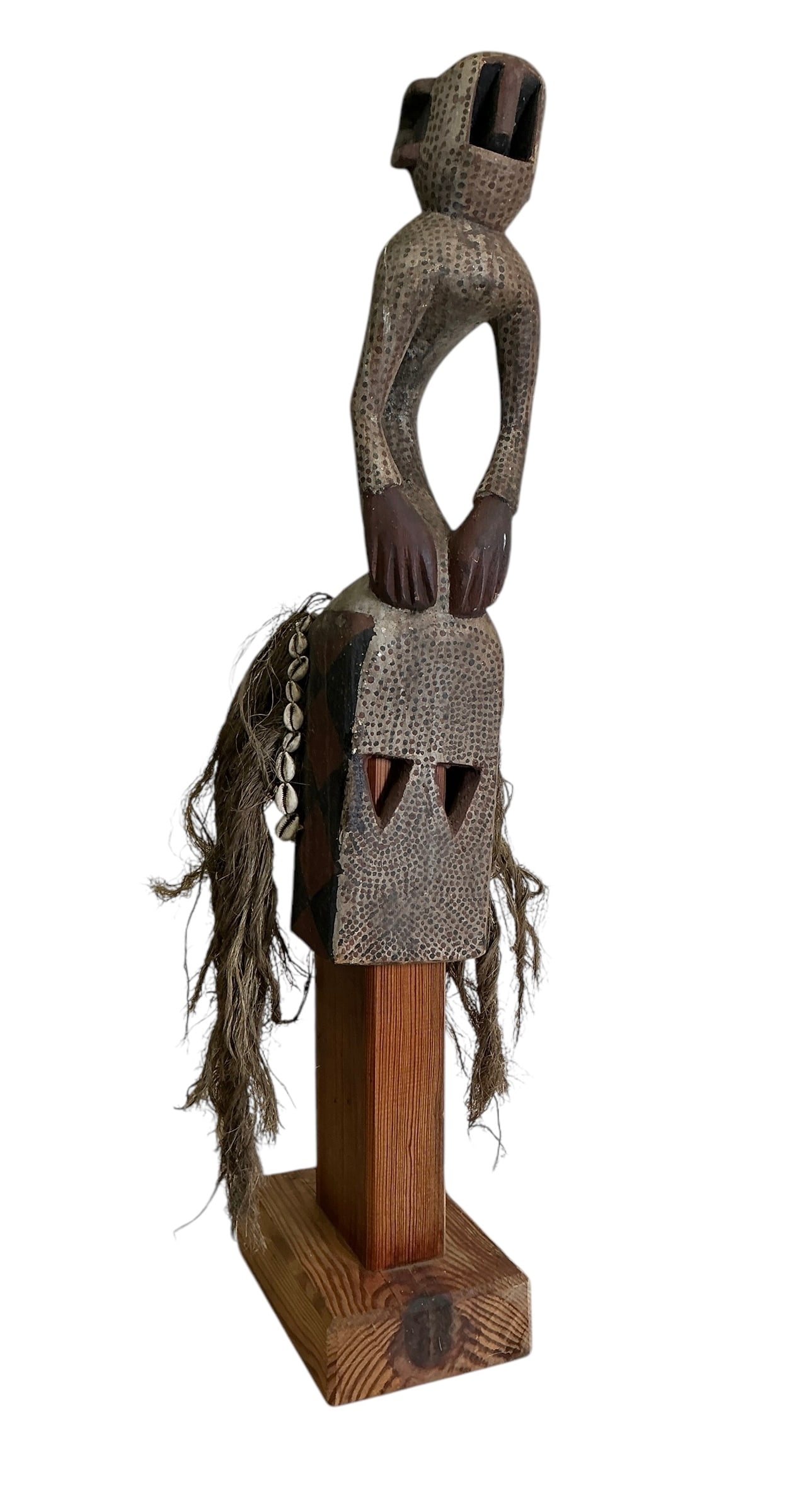 Vintage African Carved and Painted Wood Mask Possibly Congolese. (1 of 5)