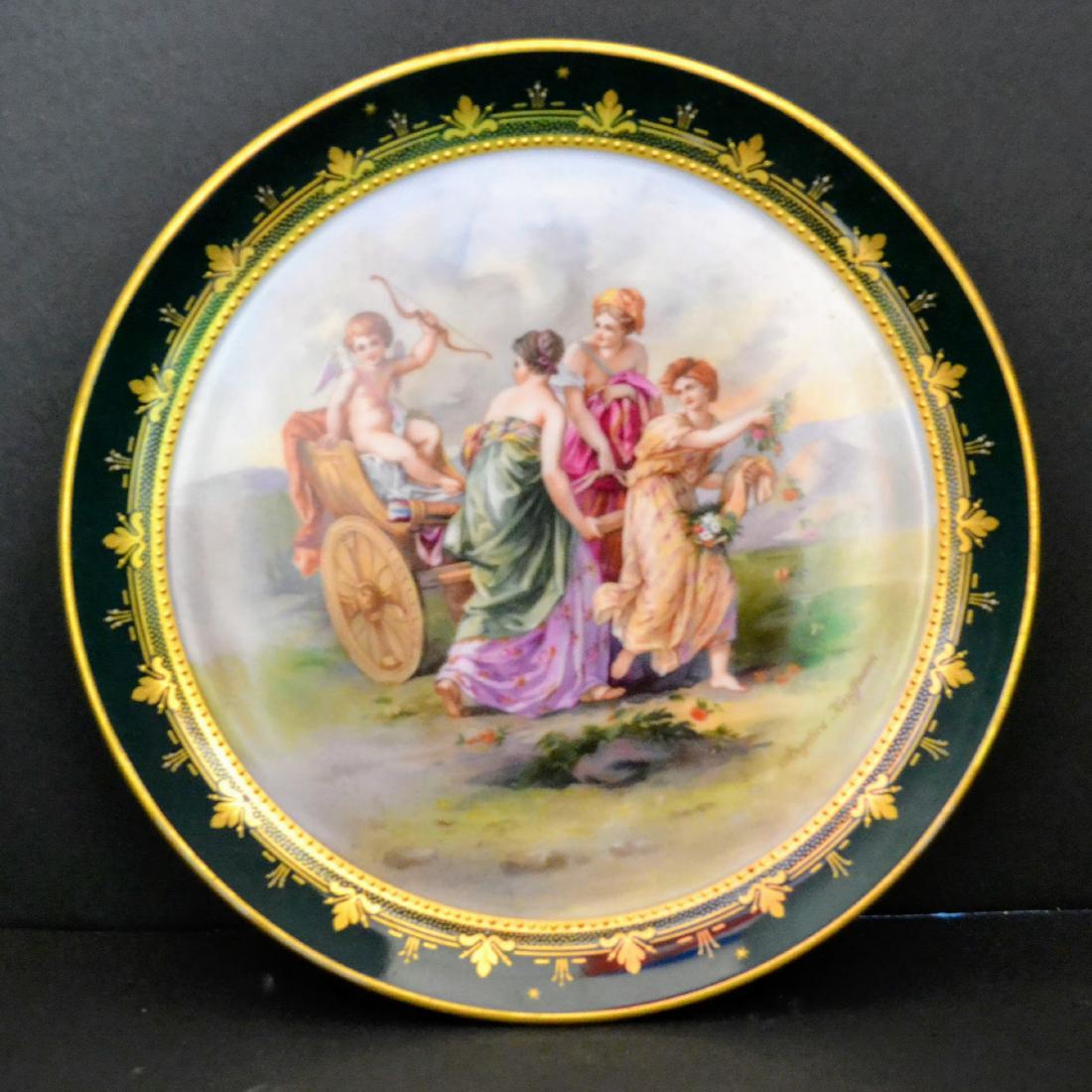 Antique Royal Viena signed plate: Antique Royal Viena 9 3/4 " handpainted signed " Angelica Kauffmann"