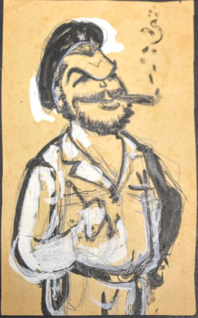 Juan David (b. 1911 - 1981), Cuban Art: Title "Che", Mixed technique on paper, measures 11" x 7"