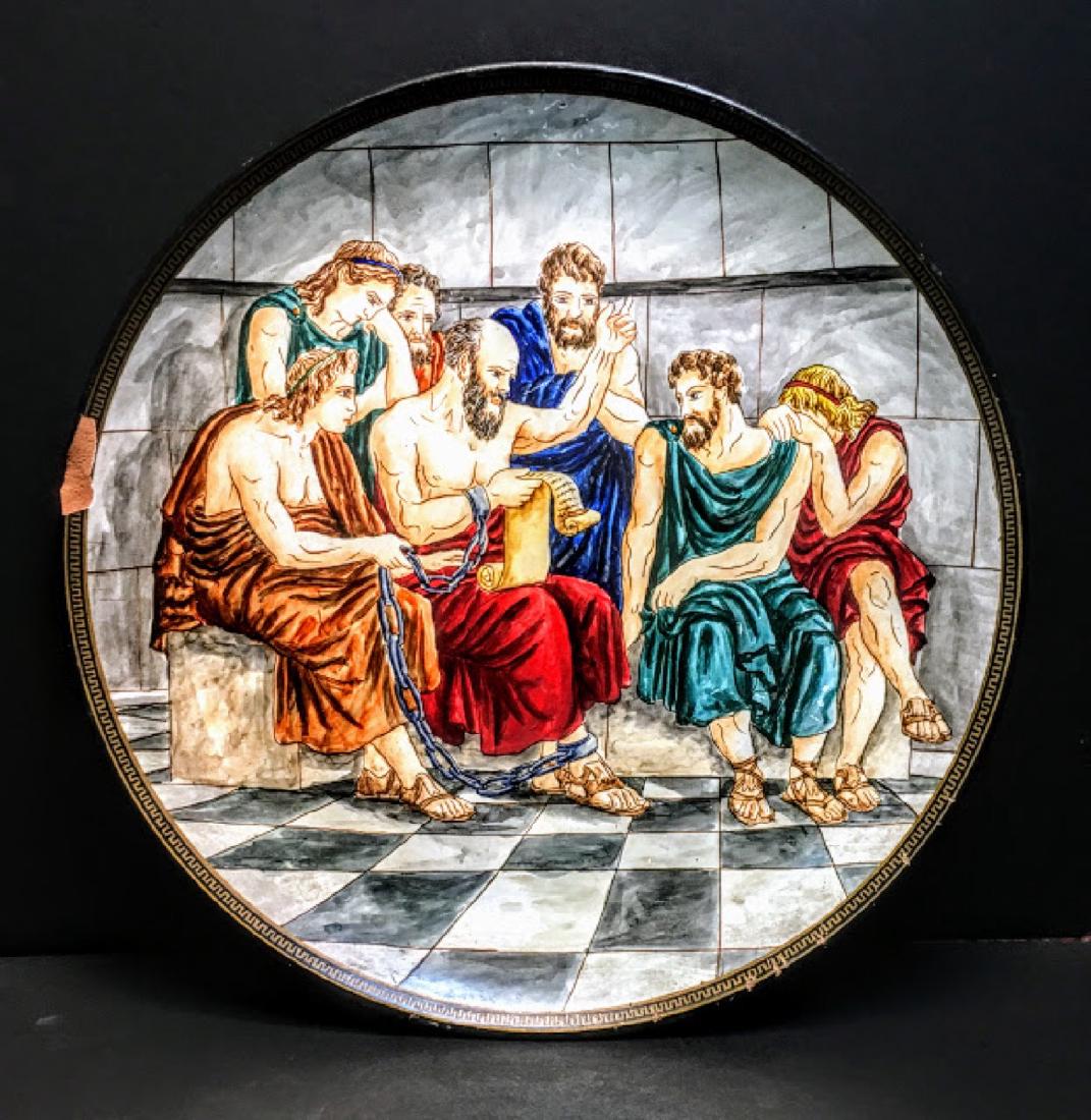 Hand painted Greek ceramic plate by D. Vassilopoulos