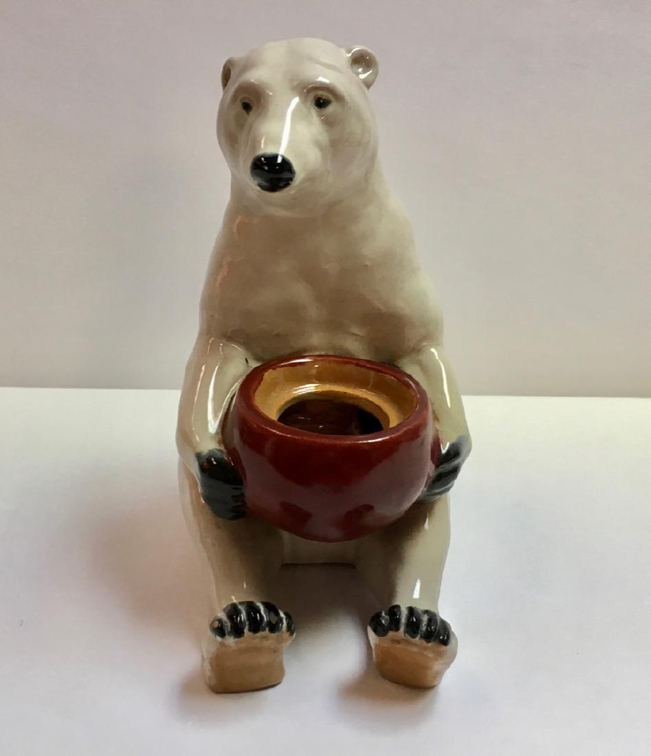 Vintage Porcelain Polar Bear figure,Austria: Porcelain Figurine Polar Bear ,Manufactured by JOSEF BOCK - VIENNA, measures 6x4,5"