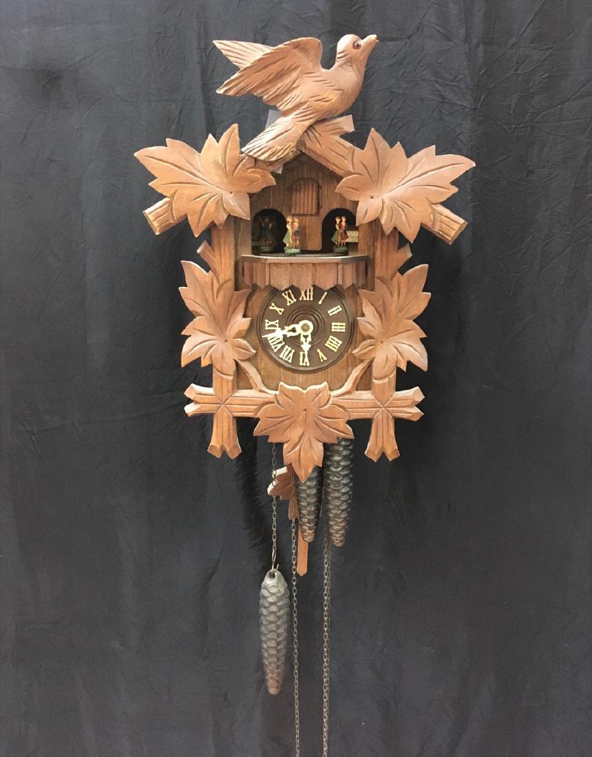 Traditional 8 day Five Leaves Bird 19'' Hones cuckoo (1 of 5)