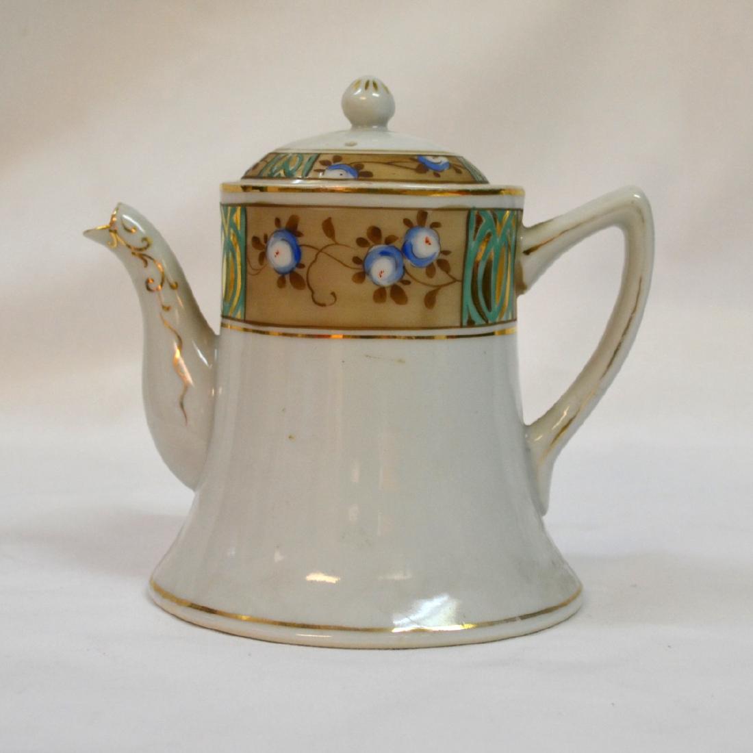 Old Nippon Handpainted Coffee Pot: Old Nippon Handpainted Coffee Pot, Measures 7" x 6"