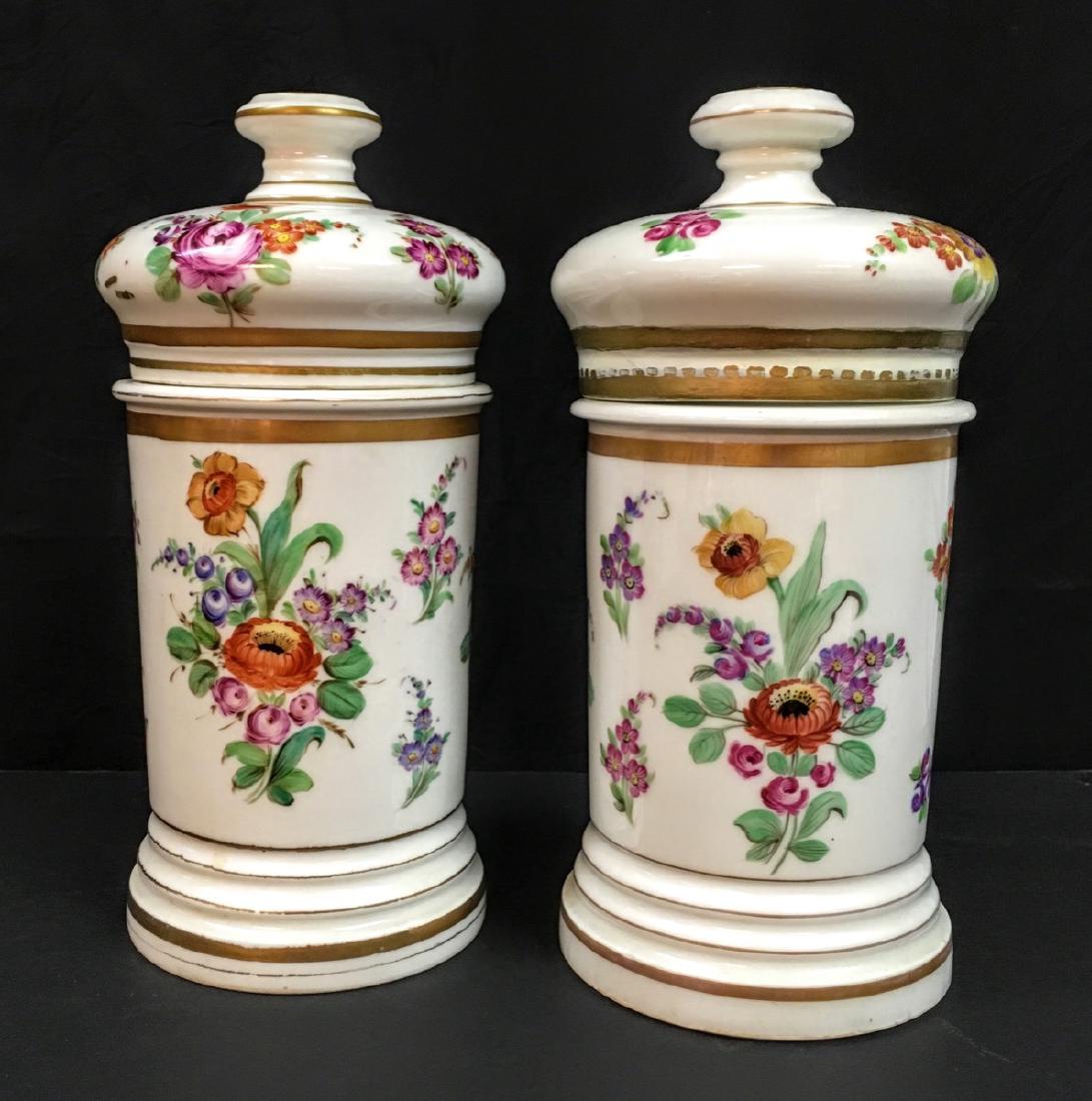 Antique set of 2  Old Paris Porcelain Apothecary Jars (1 of 9)