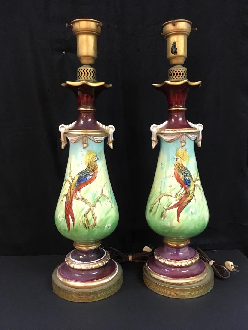 Antique, Old Paris set of 2 bronze and porcelain table (1 of 10)