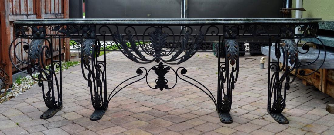 Vintage very large French marble and iron console table (1 of 5)