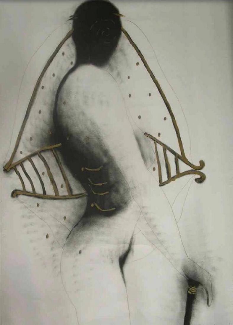 HUMBERTO CASTRO CUBAN ART CUBA: Ink on heavy paper, dated 1994, 29 x 40 inches