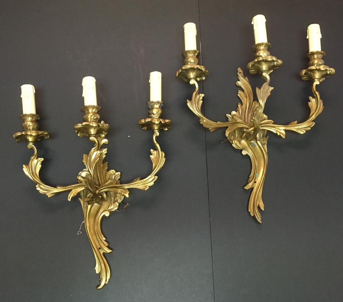 PAIR HEAVY BRASS CANDELABRA (1 of 3)