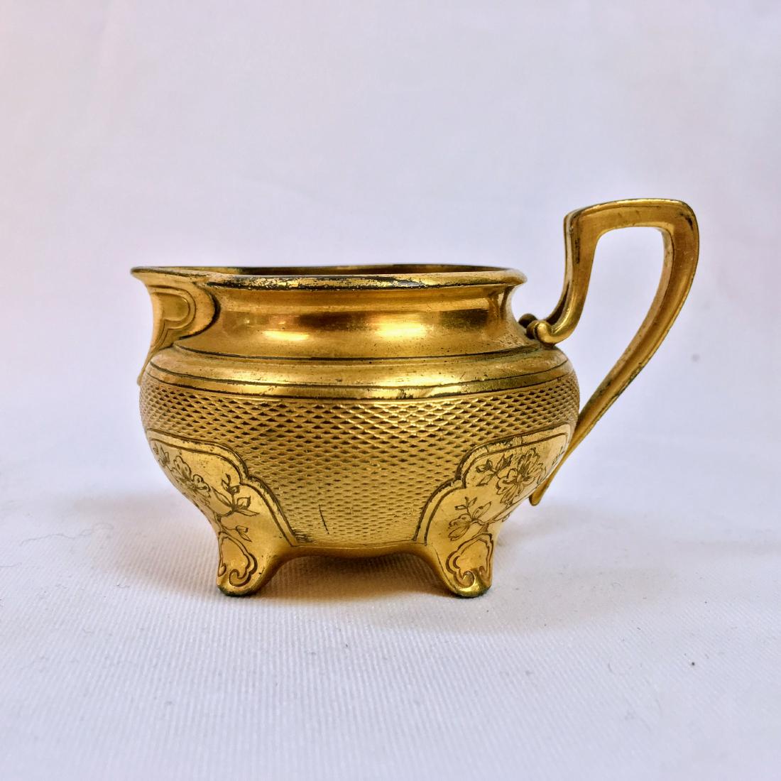 Antique Christofle small bronze engraved creamer (1 of 6)