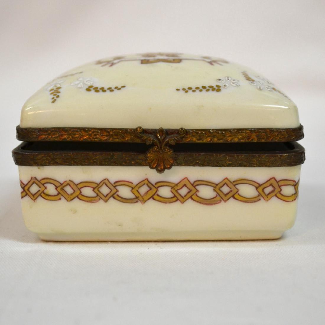 Antique BW French Porcelain Box Hand Painted Jewelry (1 of 7)