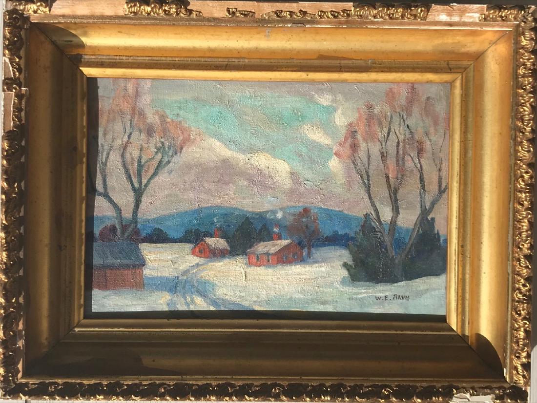 Walter Emerson Baum (1884-1956): Walter Emerson Baum (1884-1956) Oil on Canvas and Board ,measures 12x8 inches