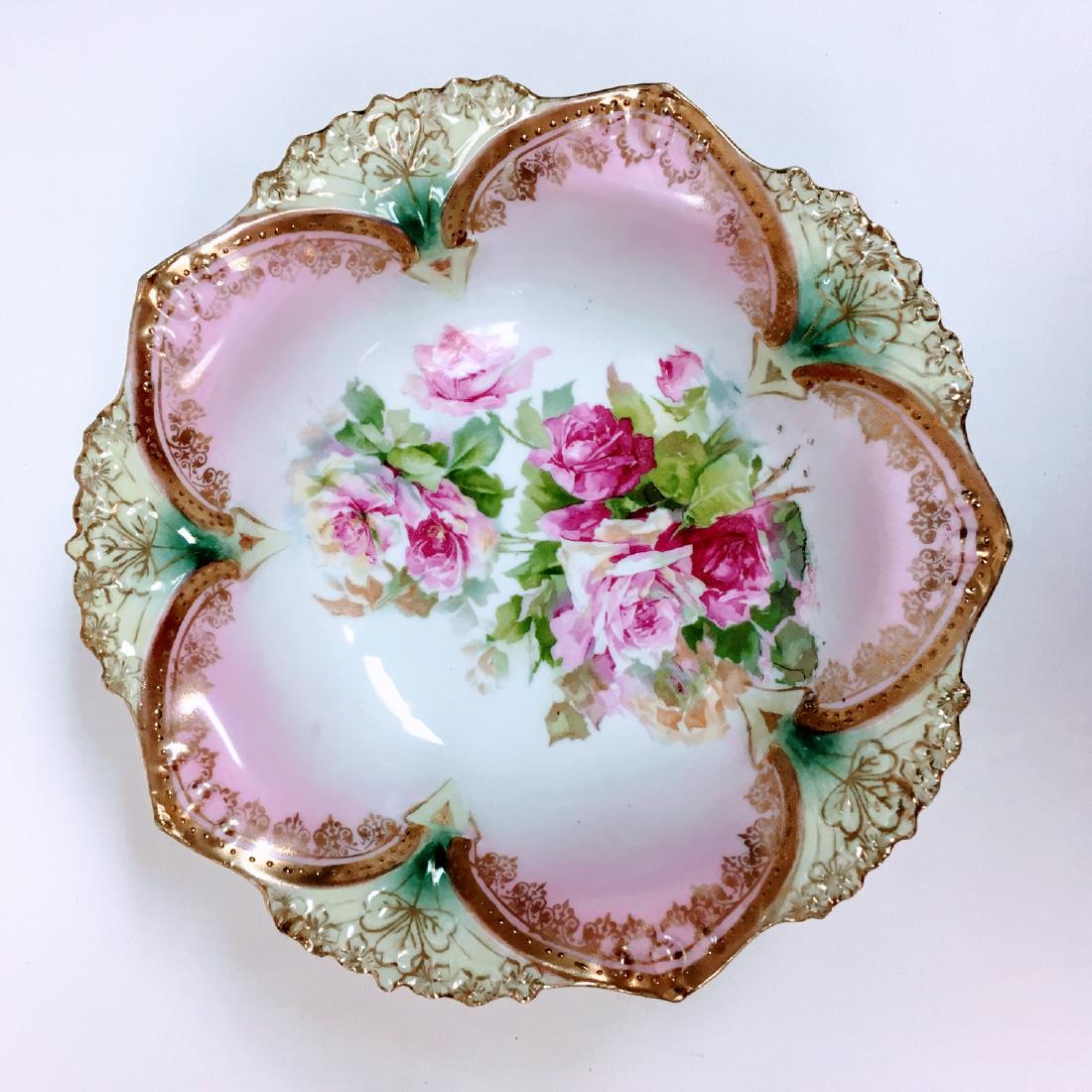 Antique RS Prussia Bowl, Mold Floral design of light (1 of 5)