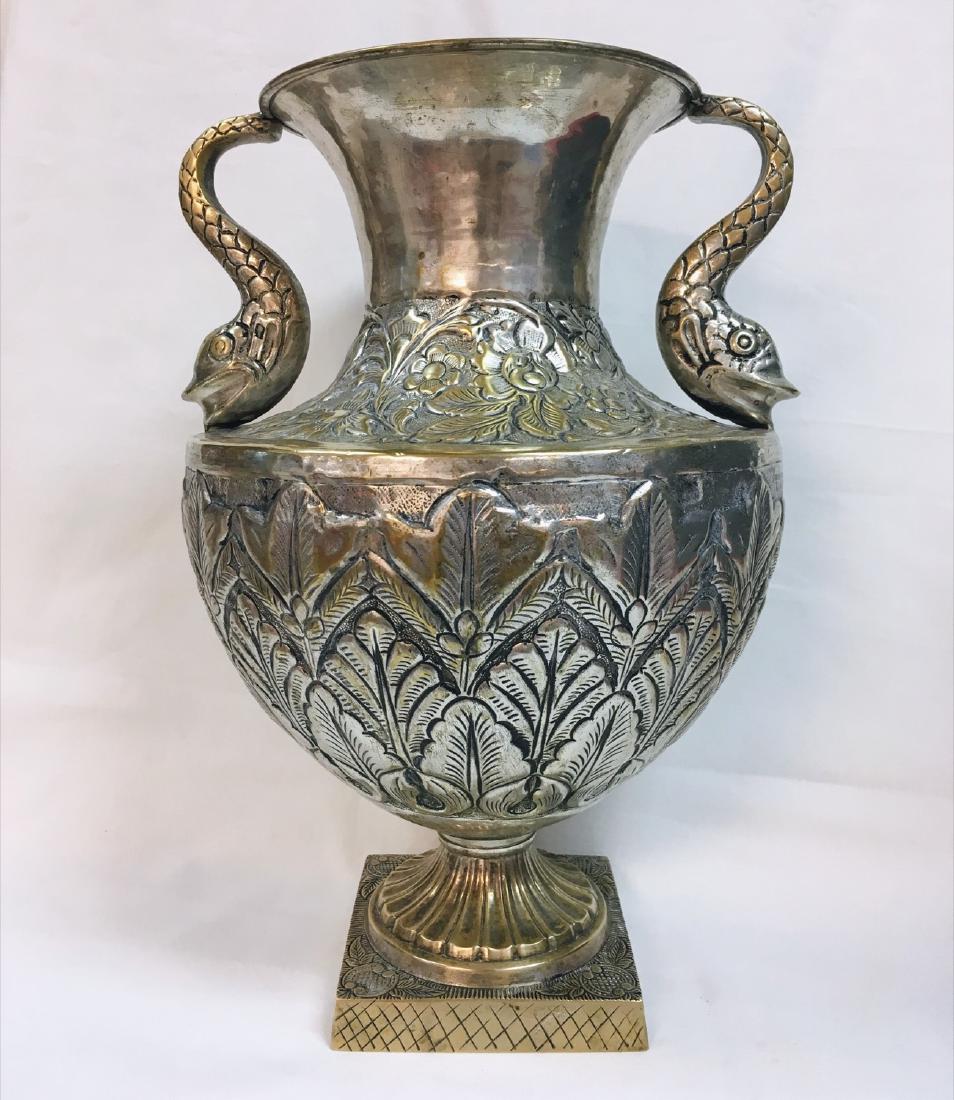 Antique  Silver plate  Vase Decorative Koi Fish Ornate (1 of 7)