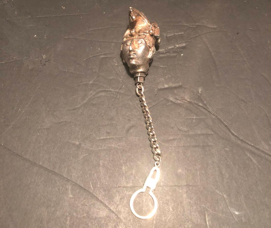 Vintage sterling silver mexican head mayan keychain: Vintage sterling silver mexican head mayan keychain measures 5.5 inches