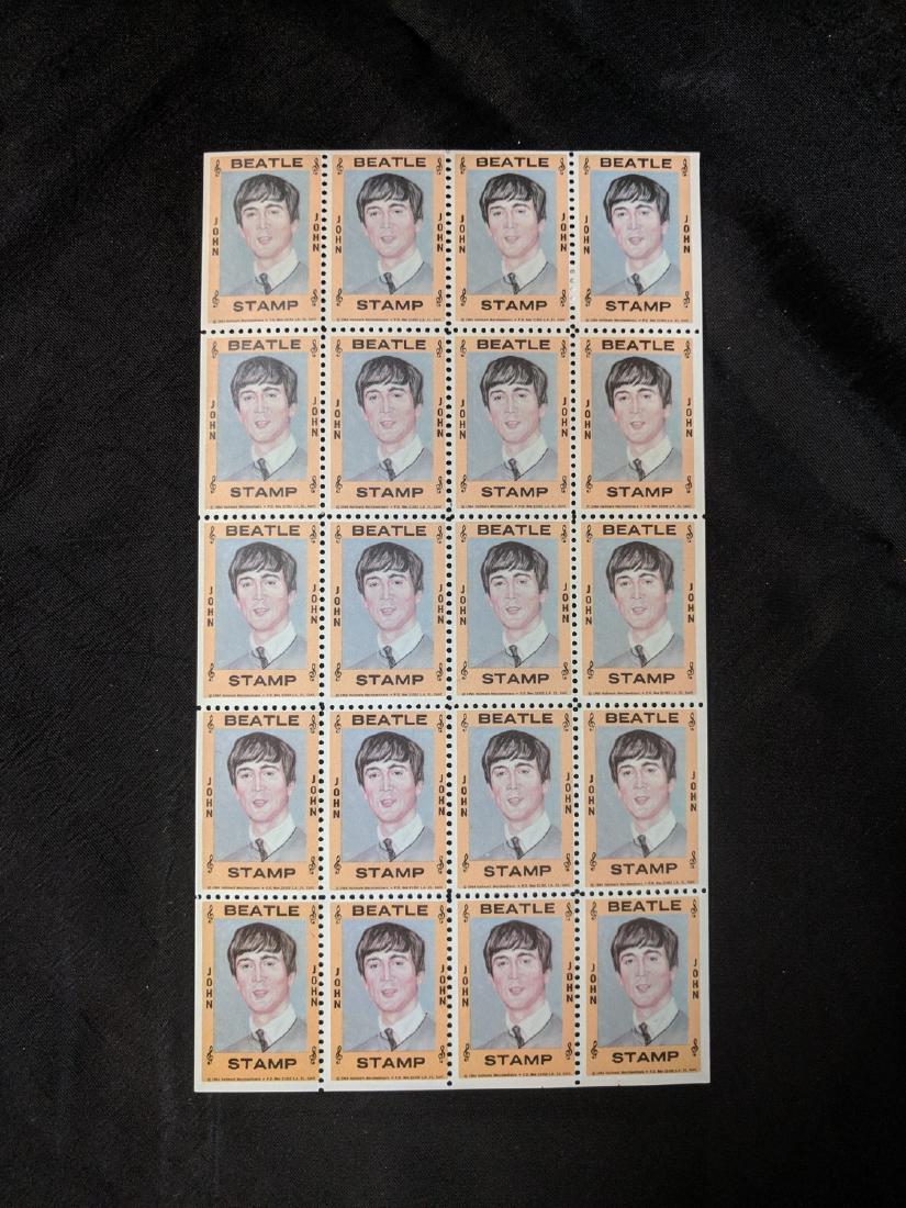 Vintage uncut John Lennon The Beatles Stamps (1 of 4)