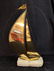 Vintage Signed Sail Boat Sculpture On Onyx - 7
