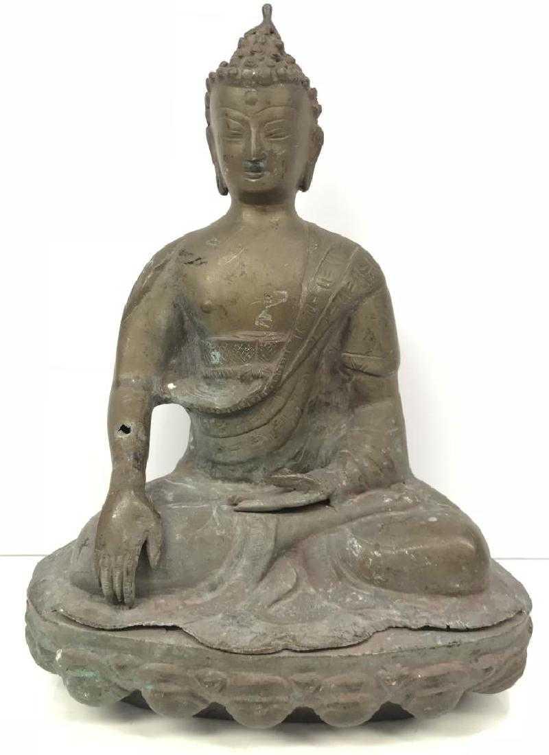 ANTIQUE BRONZE TIBETAN NEPAL BUDDAH SCULPTURE (1 of 4)