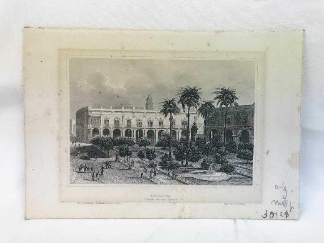 Havanna. Plaza de las Armas".Wood engraving published: Havanna. Plaza de las Armas".Wood engraving published 19 century , Measures 6,5" x 9,5"