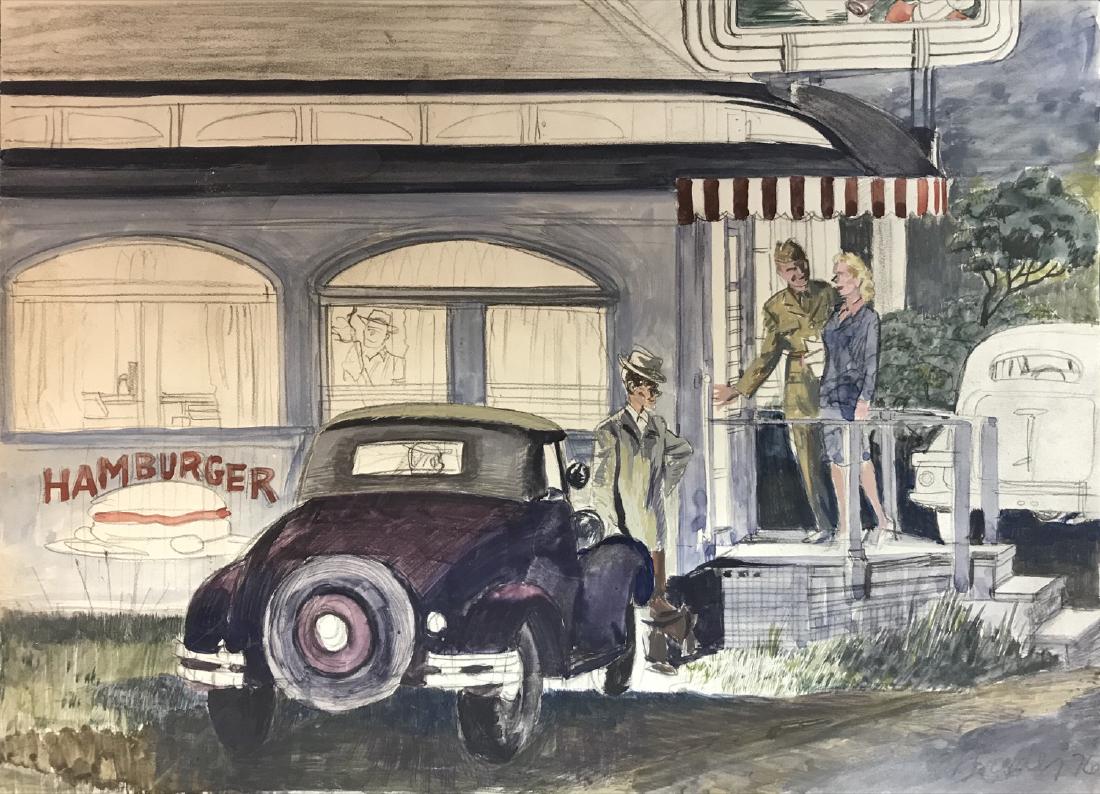 John Baeder (born 1938): John Baeder (born 1938) Watercolor / Paper, signed Measures 14" x 10"