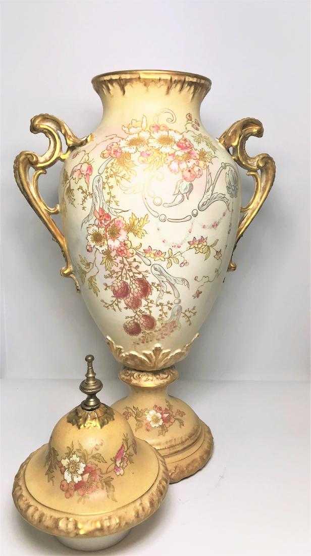 GERMAN POTTERY FRANZ ANTON MEHLEM, ROYAL BONN FACTORY: GERMAN POTTERY FRANZ ANTON MEHLEM, ROYAL BONN FACTORY, Size: 24"h X 12.25"w X 7"d