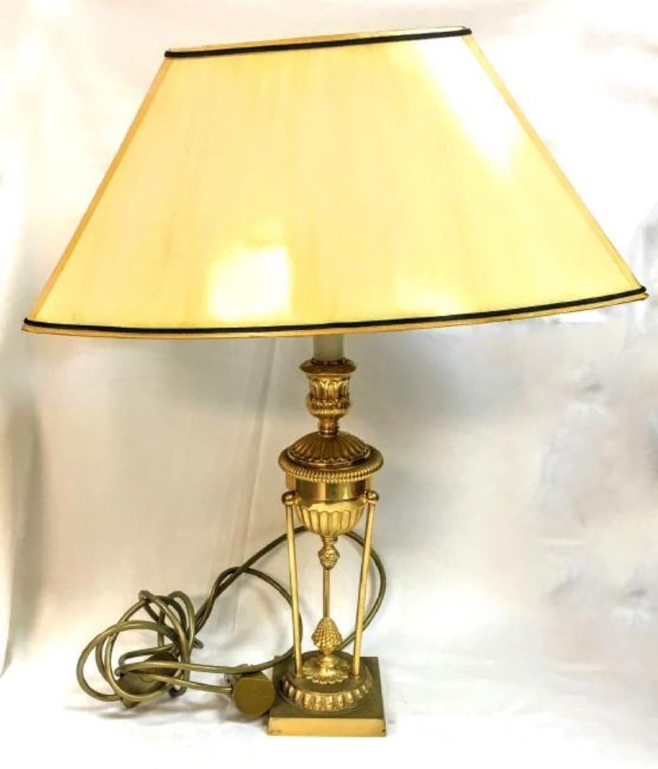 Hollow Bronze table lamp with shade (1 of 3)