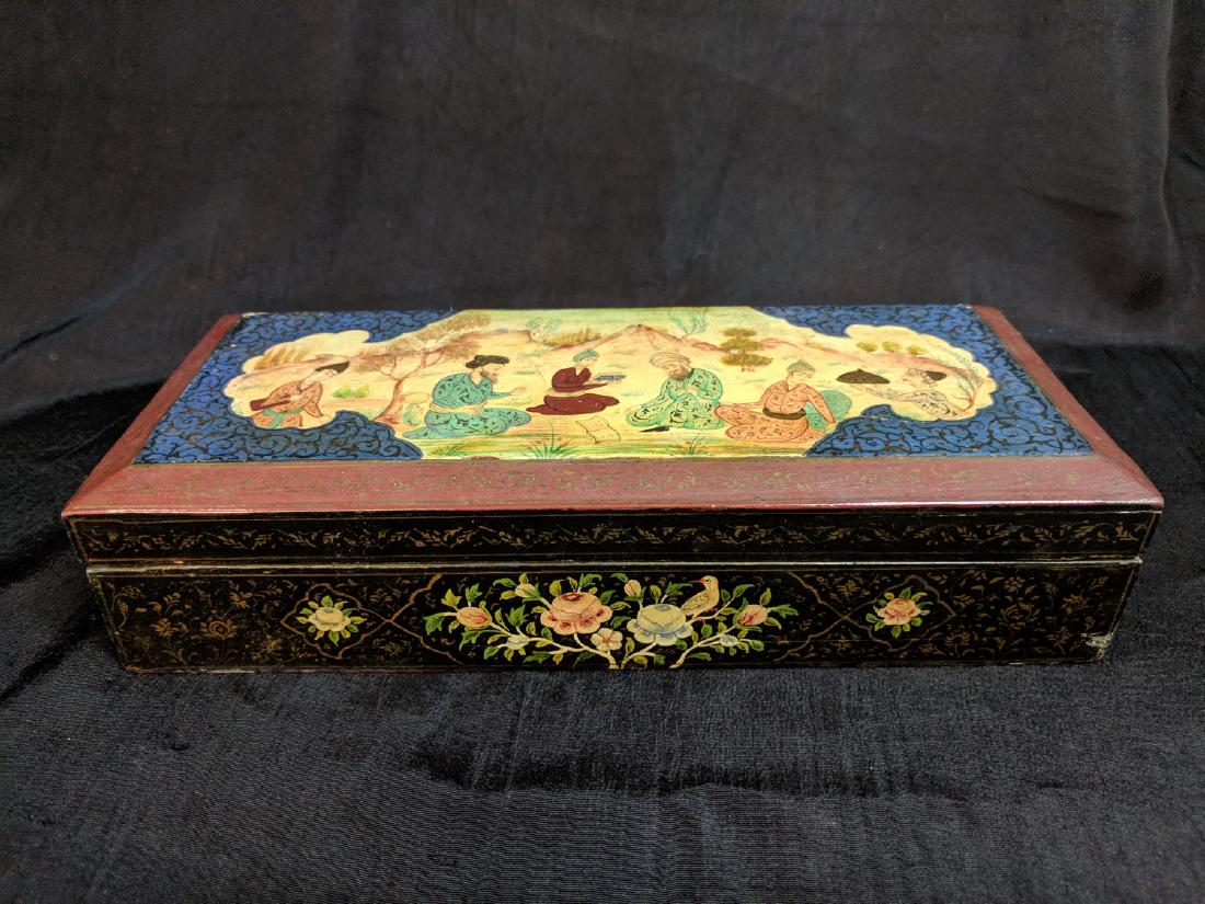 Antique Persian hand painted wooden  box (1 of 7)