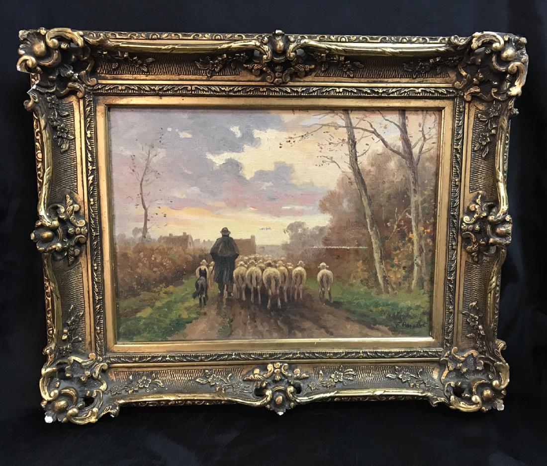 Felix Saturnin Brissot de Warville (1818 - 1892): Oil on canvas signed original framed Measures 17,5" x 14"