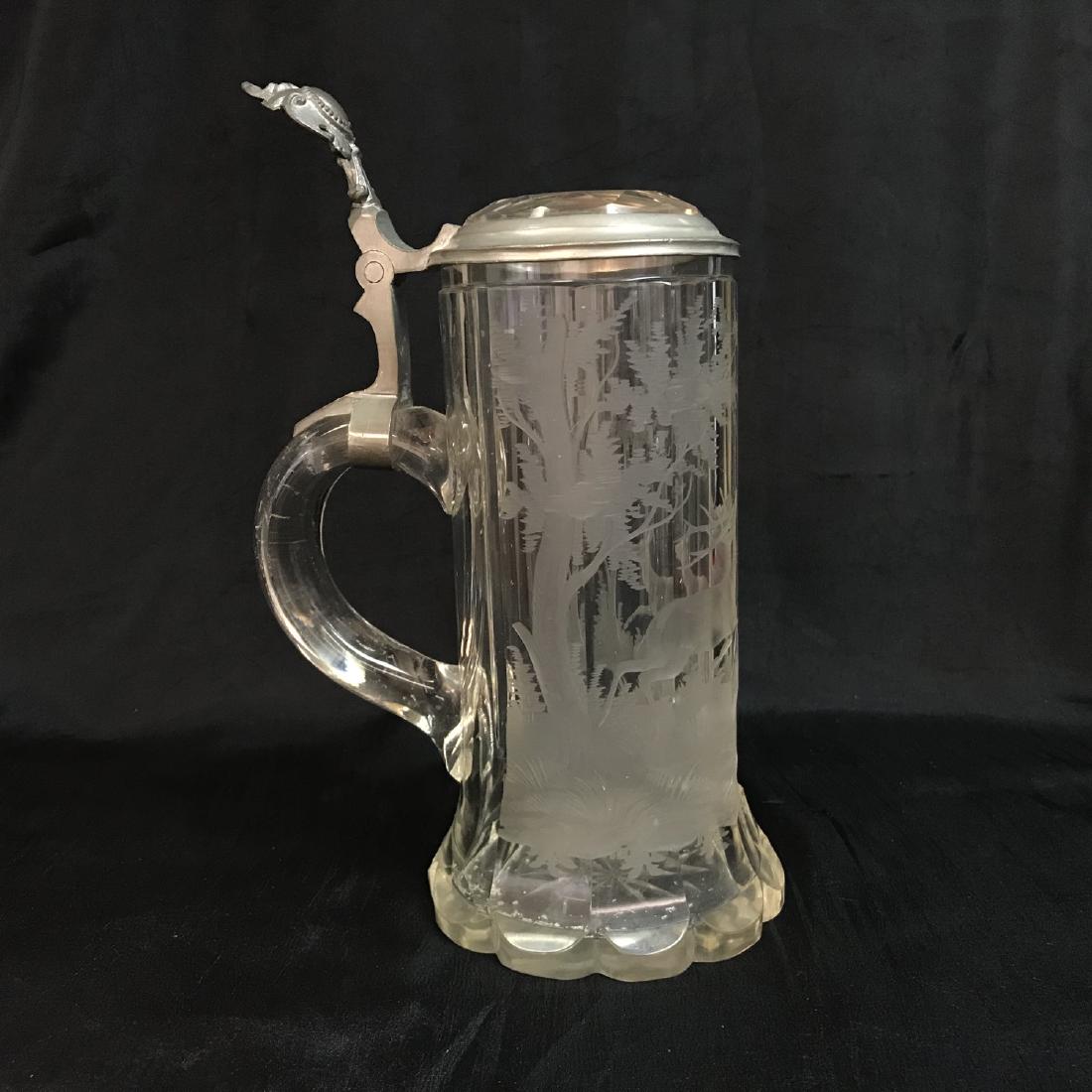 Vintage Etched-Cut-Crystal-Glass German Glass Beer (1 of 8)