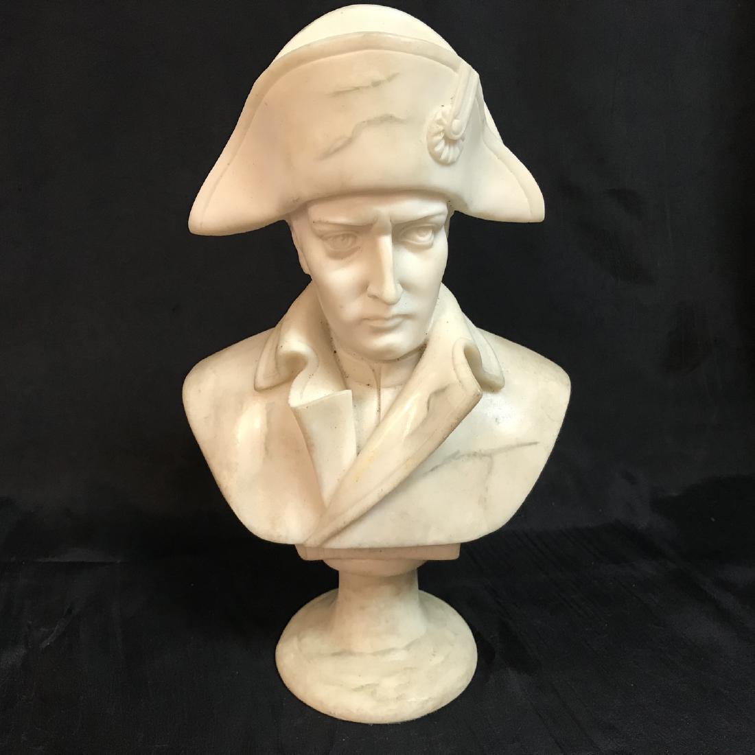 VINTAGE BUST ALABASTER NAPOLEON FIGURE: VINTAGE BUST ALABASTER NAPOLEON FIGURE, Measures 10â€ x 6,5 x 3â€