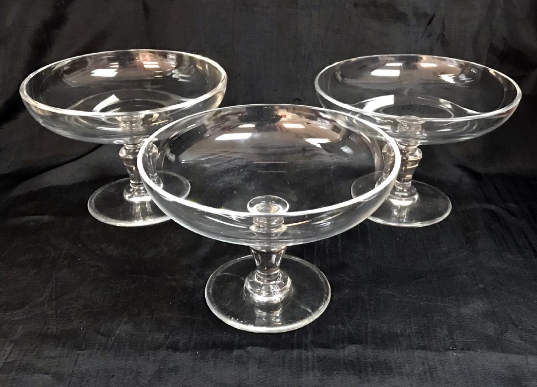 Vintage 3 pieces BACCARAT FRENCH CRYSTAL COMPOTE signed (1 of 5)