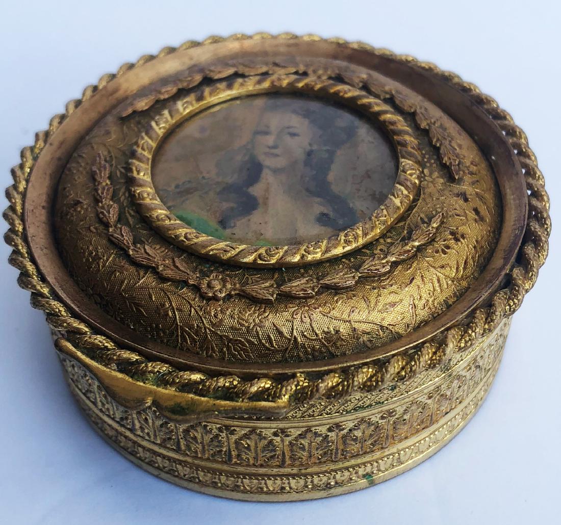 Antique France Bronze Gold Trinket Box Signed (1 of 4)