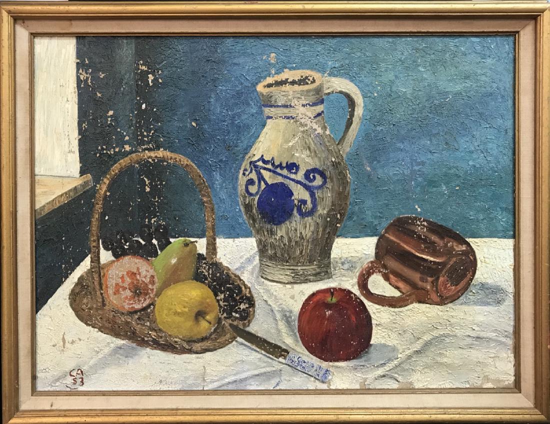 Cuno Amiet (1868 - 1961) still life: Oil / Masonite, signed Measures 26,5" x 21"