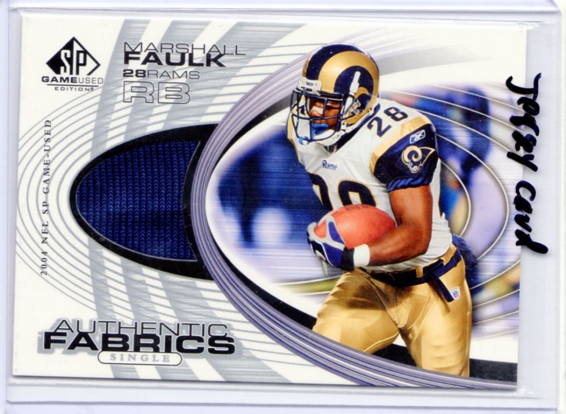 2004 Marshall Faulk #AF-MF SP Gamed Used Upper Deck Aut: 2004 Marshall Faulk #AF-MF SP Gamed Used Upper Deck Authentic Fabrics Rams