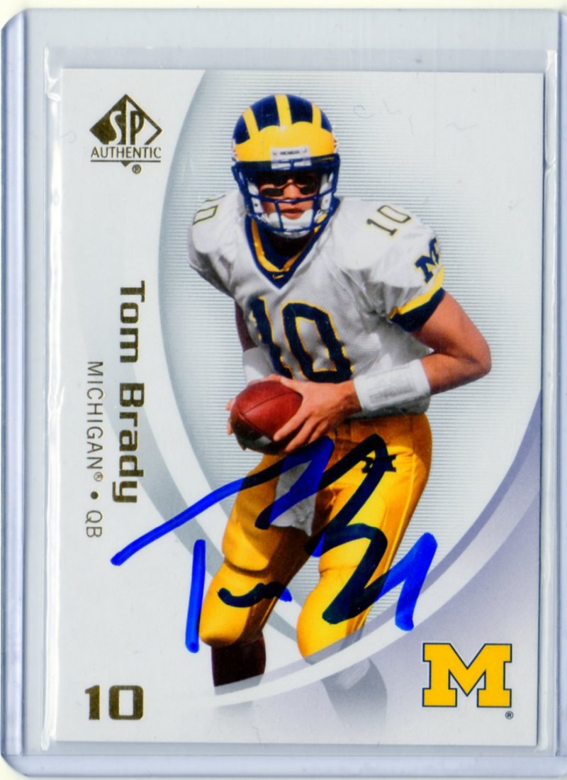 2010 Tom Brady # 94 SP Authentic Michigan with autograp: 2010 Tom Brady # 94 SP Authentic Michigan with autograph / Not a SP certified signature No COA but does compare well to others online. This card could be the Picasso at the garage sale find of this au