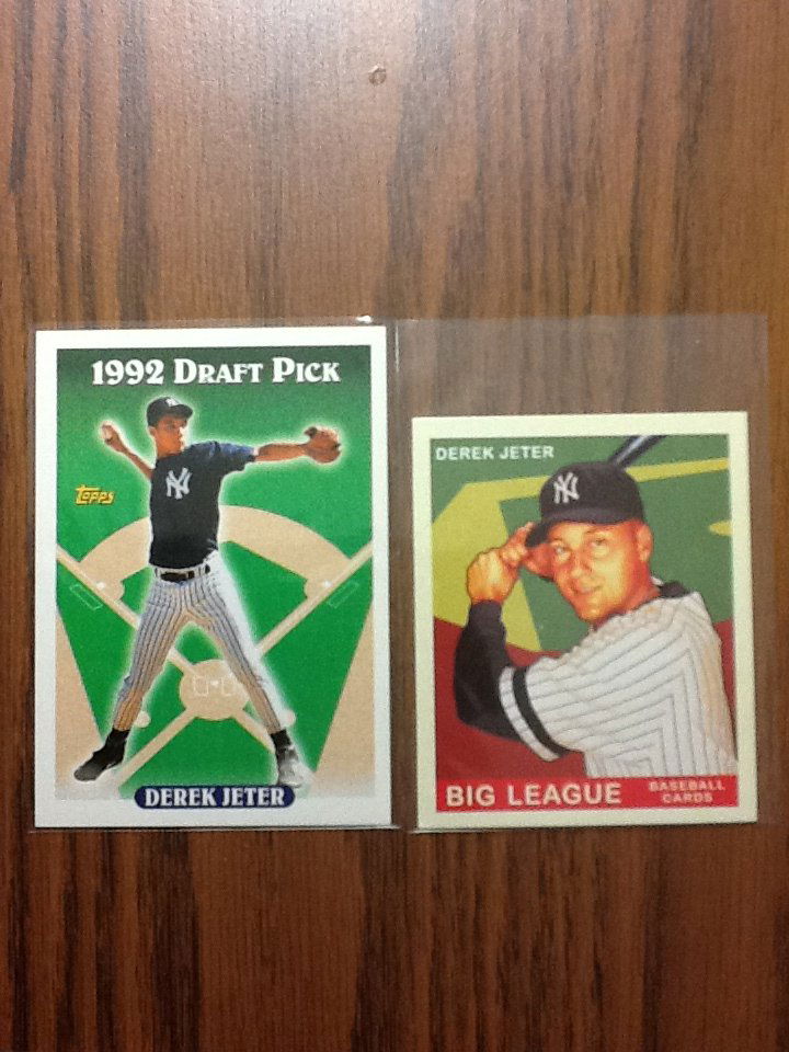 1993 Derek Jeter #98 Topps 1992 Draft Pick Rookie Card: 1993 Derek Jeter #98 Topps 1992 Draft Pick Rookie Card & 2007 #34 Goudey Red Back Card Shortstop Yankees These cards are great modern cards no blemishes, stains or creases