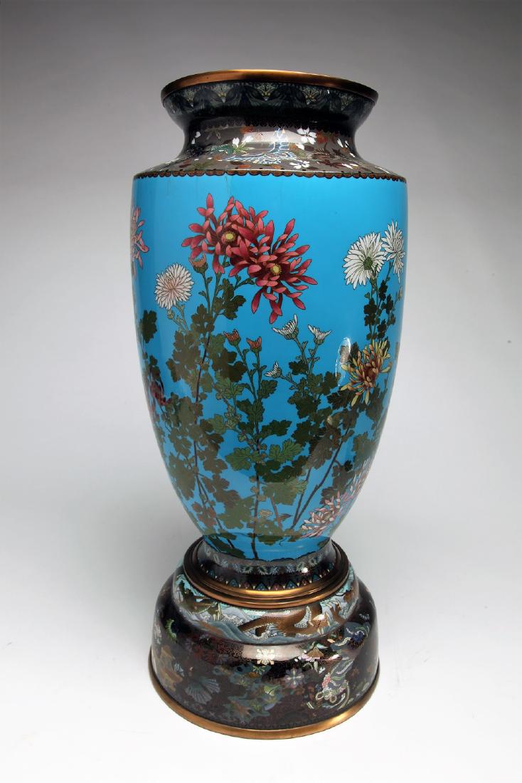 A Large Fine Japanese Cloisonne Vase on Stand (1 of 6)