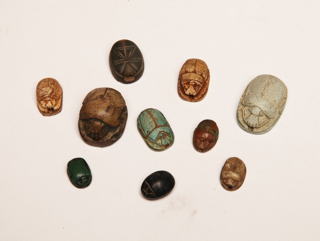 Group of 10 Egyptian Scarabs (1 of 2)