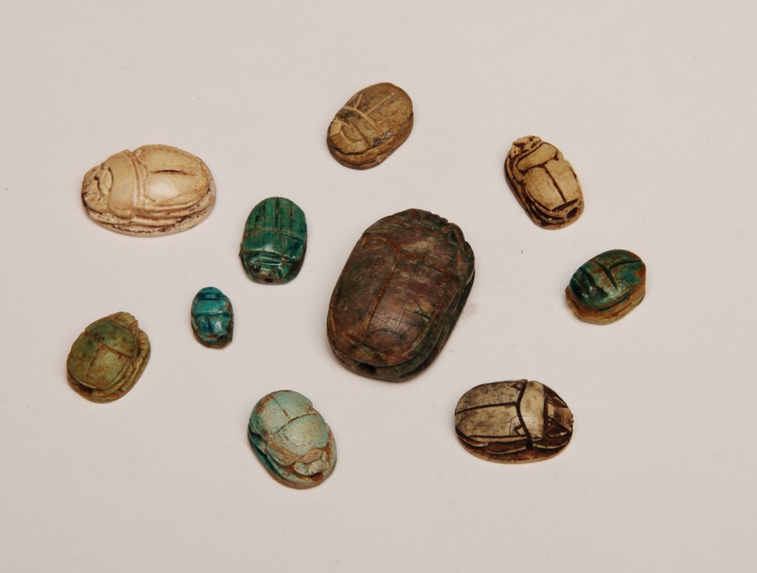 Group of 10 Egyptian Scarabs (1 of 2)