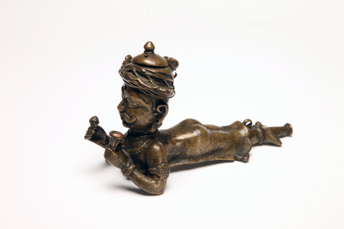 Indian Bronze Figural Pipe (1 of 6)