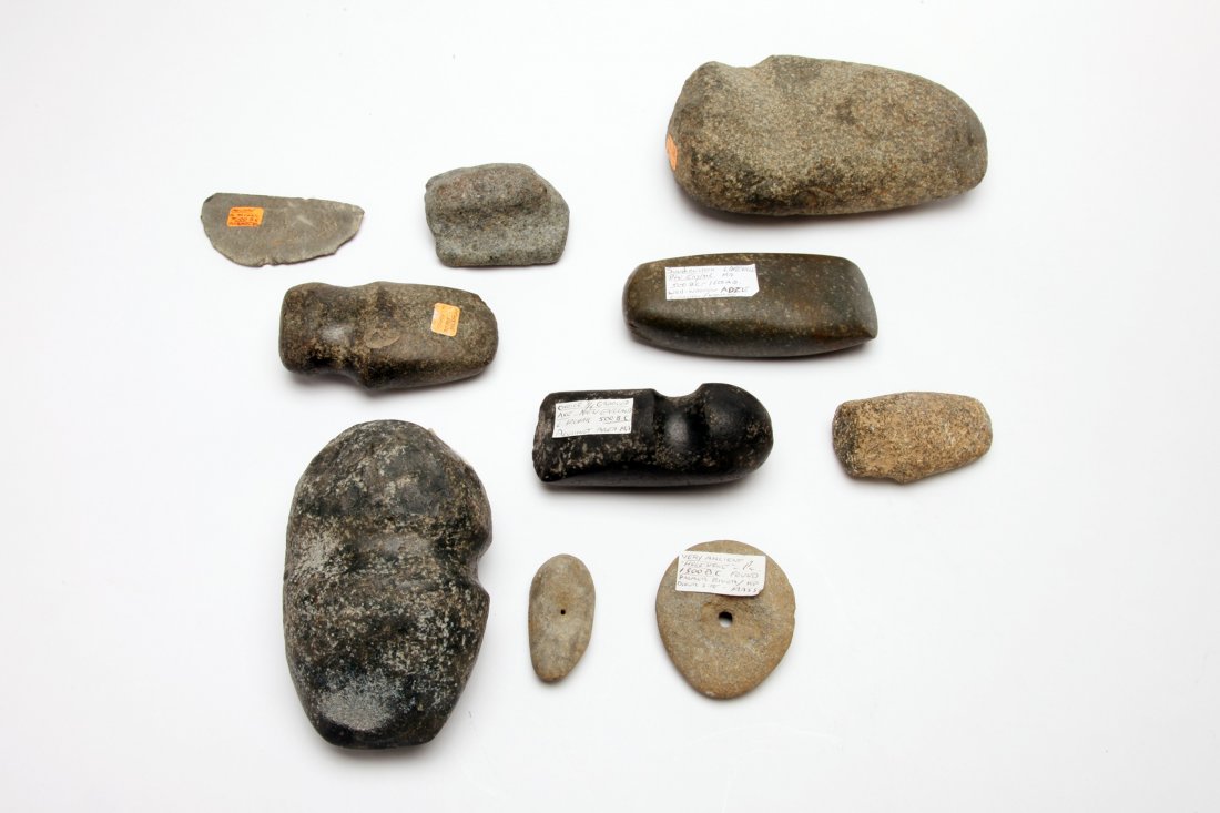Group of 10 Larger Ancient Native American Tools (1 of 2)