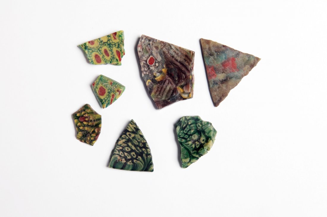 Group of 7 Egyptian Mosaic Glass Fragments (1 of 1)