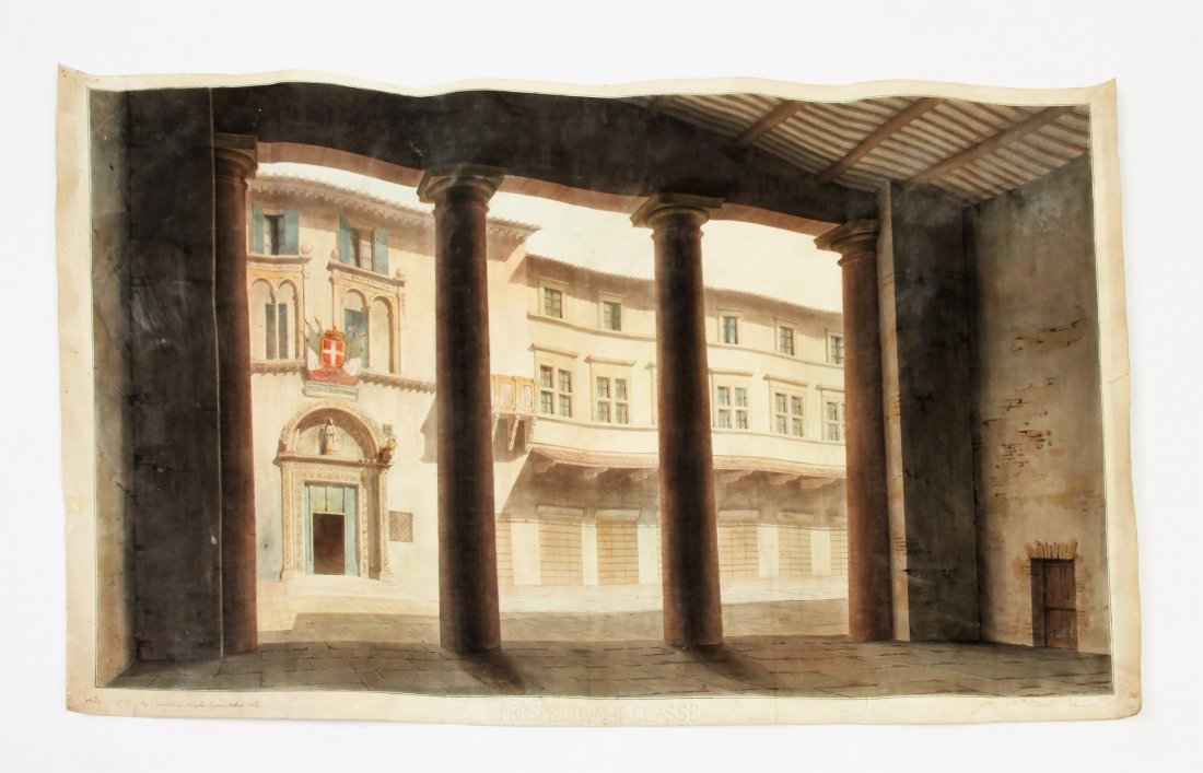 Large Architectural Watercolor (1 of 5)