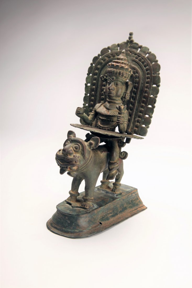 Rare Indian Bronze Figure on Tiger (1 of 5)