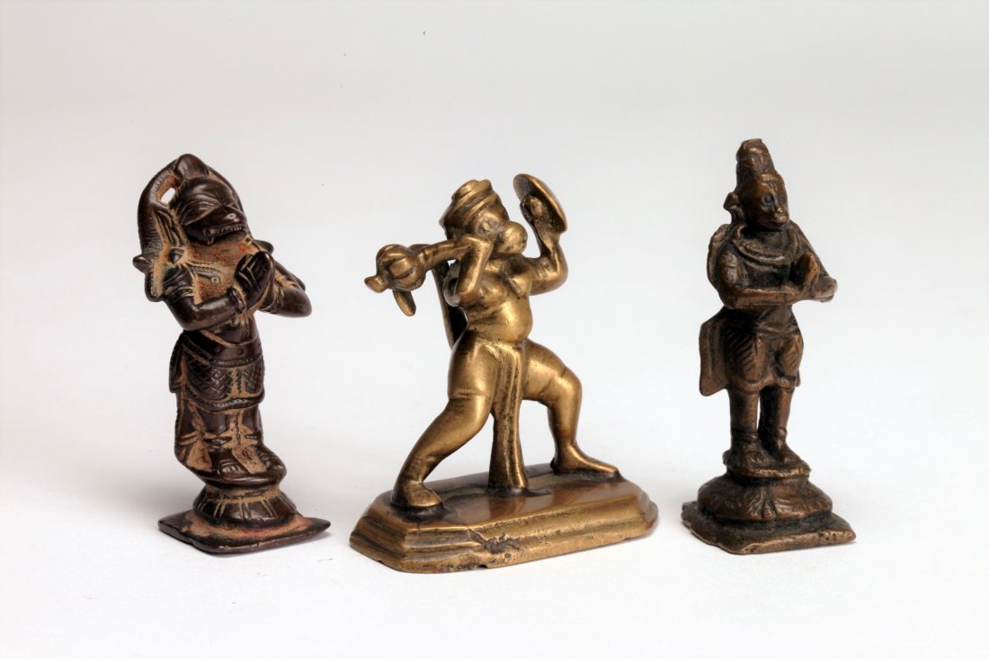 Three Small Indian Bronze Figures of Hanuman (1 of 3)
