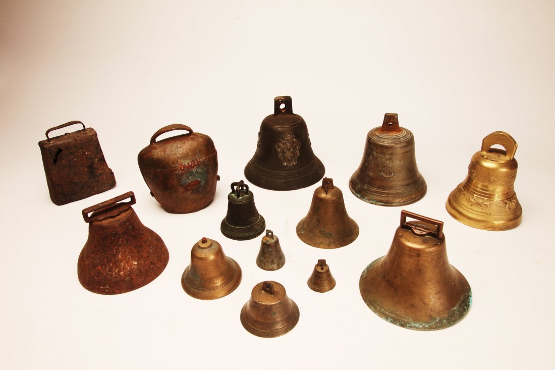 Group of 13 Bronze and Brass Bells (1 of 4)