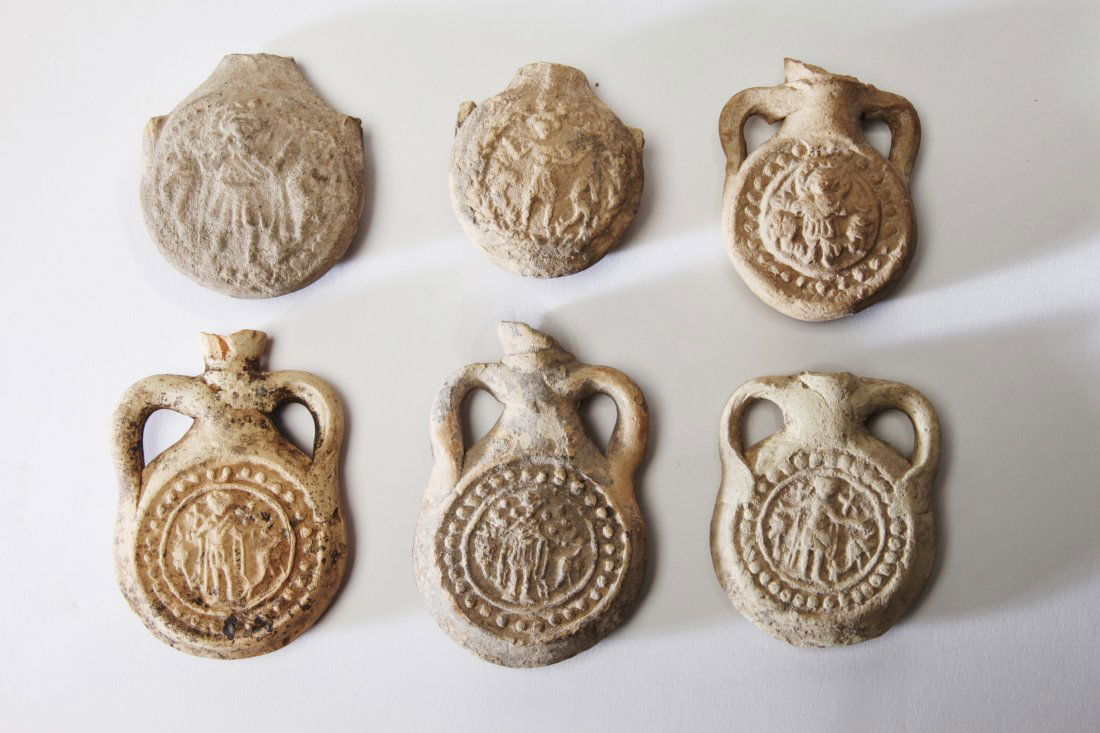 Group of 6 Byzantine Pilgrim Bottles (1 of 2)