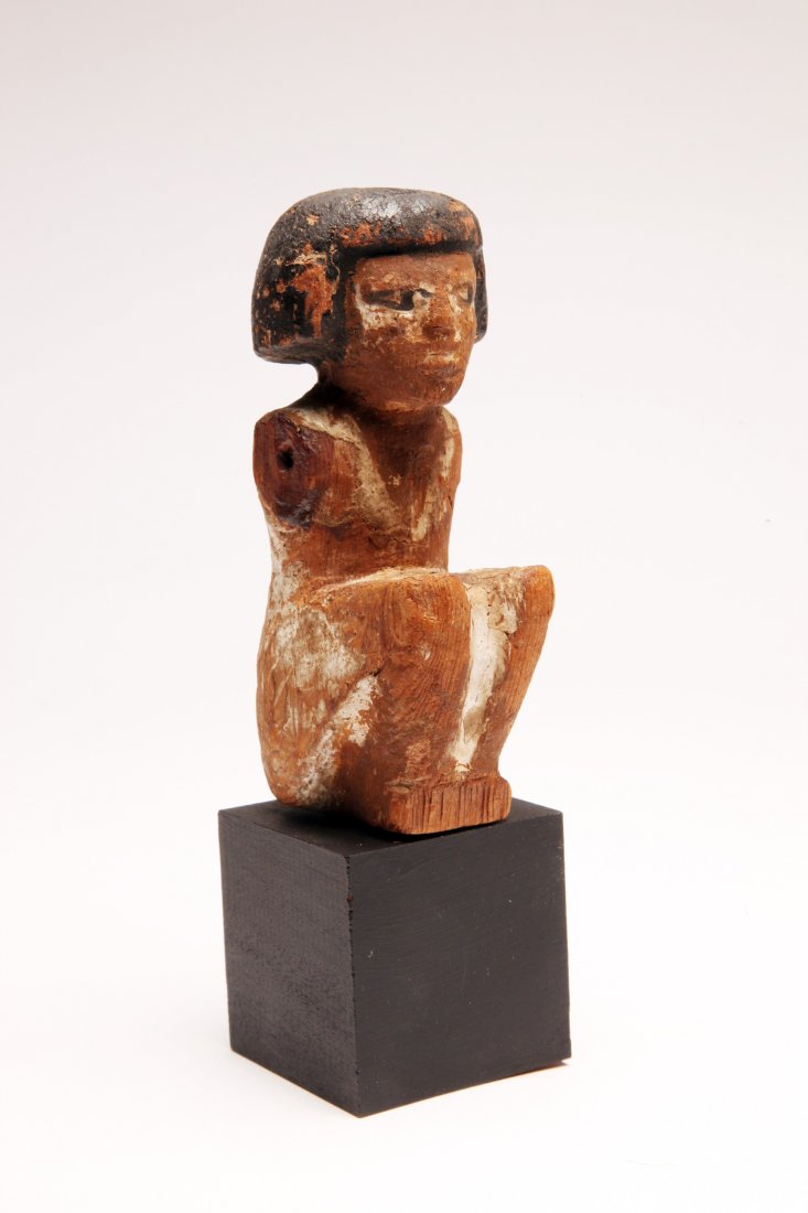 Egyptian Seated Wood Figure (1 of 5)