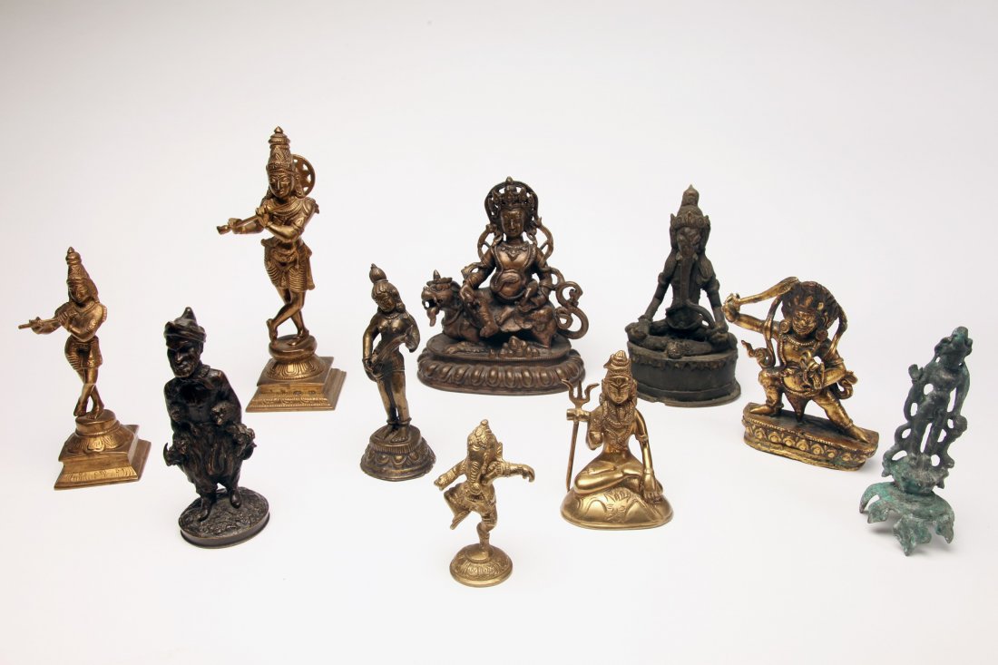 Group of 9 Metal Buddhist and Hindu Figures (1 of 3)