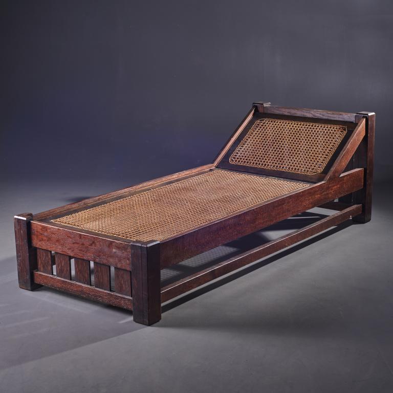 Mission Oak Chaise Lounge, Early 20th C. (1 of 2)