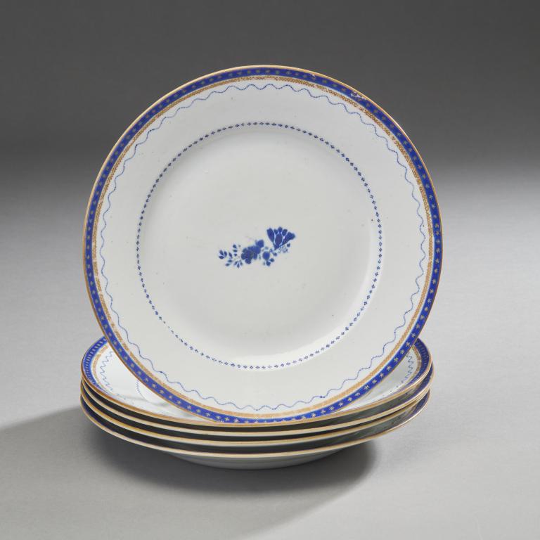 Group Of 5 Chinese Export Soup Plates (1 of 4)